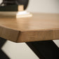 Table bois massif acacia naturel pieds U noir mat - SORRENTO