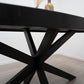 Table ovale manguier noir pied métal central - SOLO