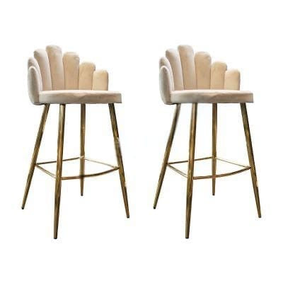 Tabouret de Bar x2 "Natura Prestige" Luxe Beige Naturel