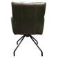 Chaise accoudoirs cuir vert - SEDA