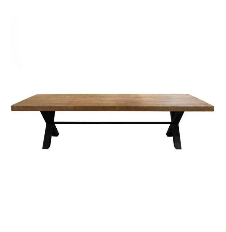 Table en Bois Massif avec Élégants Pieds en X RIETI - 240 X 100 CM - meuble-ebeniste.com devient meuble-ebeniste.fr