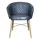 Chaise cuir bleu et métal doré - PALAZZO