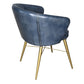Chaise cuir bleu et métal doré - PALAZZO