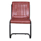 Chaise cuir et métal rouge brun moderne loft - TRASTEVERE