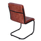 Chaise cuir et métal rouge brun moderne loft - TRASTEVERE