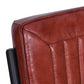 Chaise cuir et métal rouge brun moderne loft - TRASTEVERE