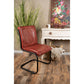 Chaise cuir et métal rouge brun moderne loft - TRASTEVERE