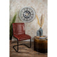 Chaise cuir et métal rouge brun moderne loft - TRASTEVERE