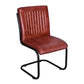 Chaise cuir et métal rouge brun moderne loft - TRASTEVERE