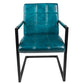 Chaise en cuir et métal turquoise - RESIA