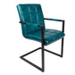 Chaise en cuir et métal turquoise - RESIA