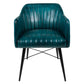 Chaise cuir turquoise et métal - TURCHESE