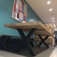 Table en Bois Massif avec Élégants Pieds en X RIETI - 240 X 100 CM - meuble-ebeniste.com devient meuble-ebeniste.fr