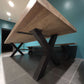 Table en Bois Massif avec Élégants Pieds en X RIETI - 240 X 100 CM - meuble-ebeniste.com devient meuble-ebeniste.fr