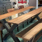 Table Design en Chêne, Verre et Métal sur Mesure "VETRO" | Meuble Ébéniste