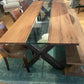 Table Design en Chêne, Verre et Métal sur Mesure "VETRO" | Meuble Ébéniste