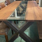 Table Design en Chêne, Verre et Métal sur Mesure "VETRO" | Meuble Ébéniste