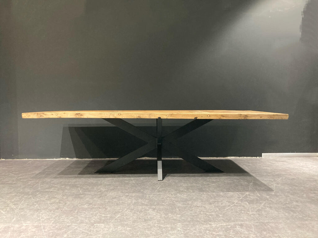 Table de ferme vieux chêne massif centenaire - DIMENSIONS ET PIETEMENT AU CHOIX