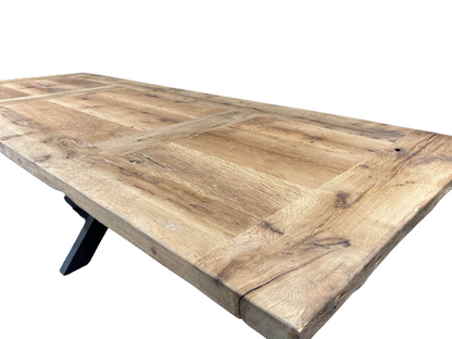 Table de ferme vieux chêne massif centenaire - DIMENSIONS ET PIETEMENT AU CHOIX