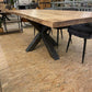 Table de ferme vieux chêne massif centenaire - DIMENSIONS ET PIETEMENT AU CHOIX