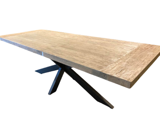 Table teck massif cérusé - DIMENSIONS ET PIETEMENTS AU CHOIX