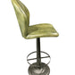 Tabouret de bar en cuir vert et pied en fonte - BILIARDO - meuble-ebeniste.com devient meuble-ebeniste.fr
