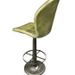 Tabouret de Bar Industriel "BILIARDO" Pivotant en Cuir Vert