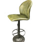 Tabouret de Bar Industriel "BILIARDO" Pivotant en Cuir Vert
