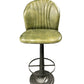Tabouret de Bar Industriel "BILIARDO" Pivotant en Cuir Vert