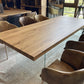 Table en Chêne Massif et Pieds en Verre "NUBE" | Meuble Ébéniste