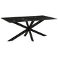 Table plateau marbre authentique et pied central noir - CASANO - meuble-ebeniste.com devient meuble-ebeniste.fr
